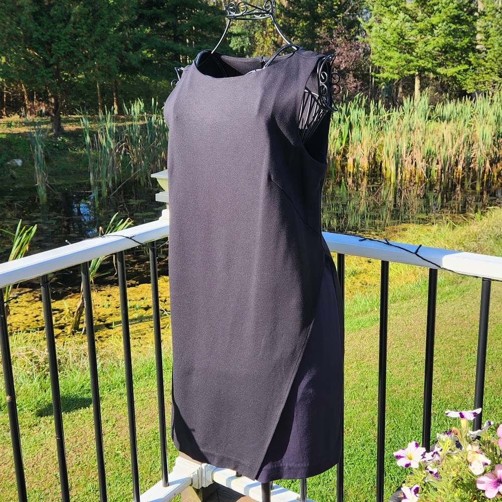 Ann Taylor sleeveless shift dress, colorblock panel, Large Petite, EUC
